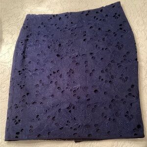 Banana Republic Navy Lace Pencil Skirt